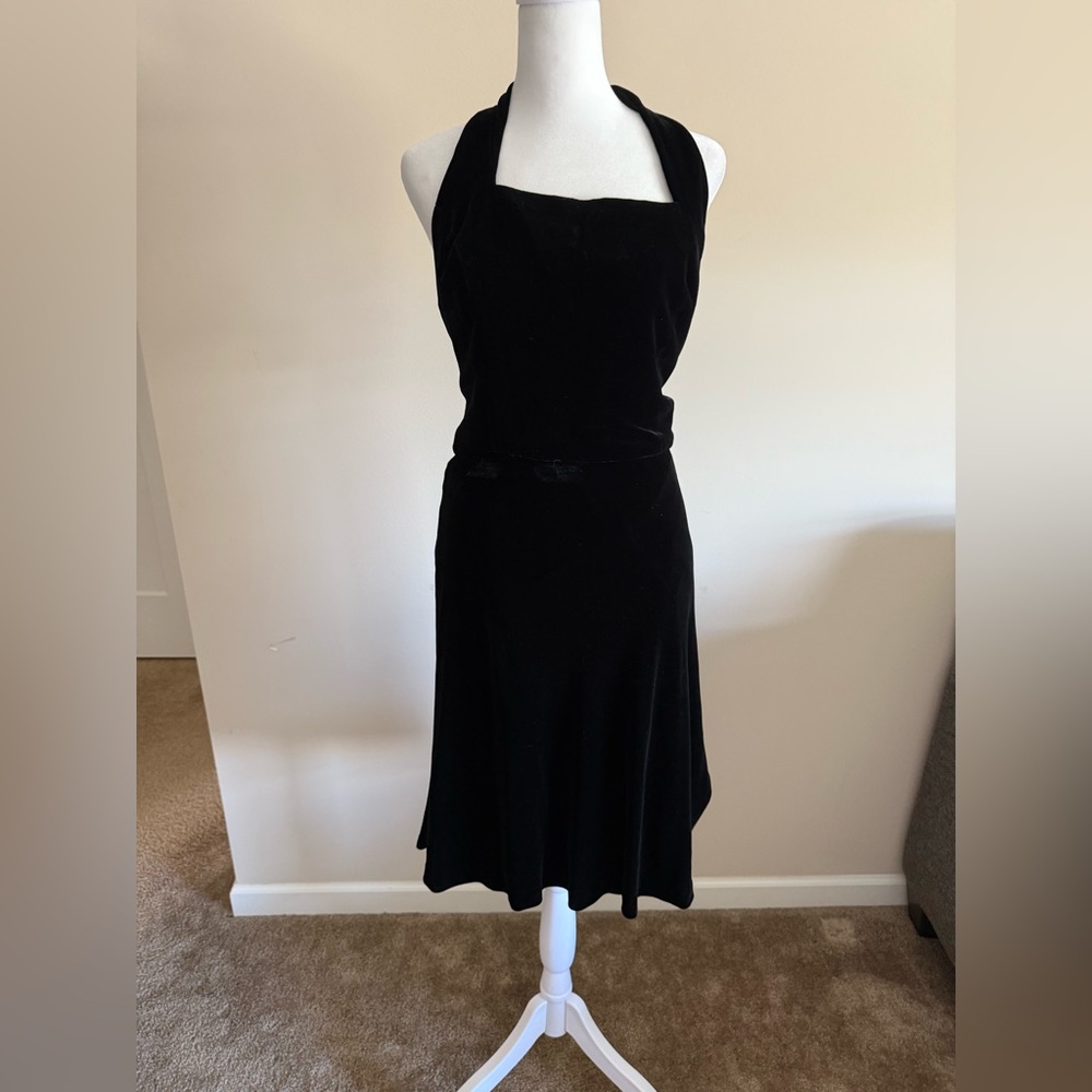 Vintage women’s Ralph Lauren Black Strapless velvet Dress Sz 10